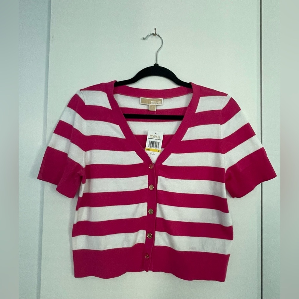 Michael Kors Cropped Cardigan Size M NWT - Picture 3 of 7